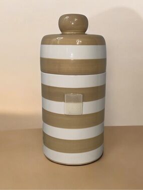 Happy Everything Coton Colors Neutral Stripe Mini Canister Retired